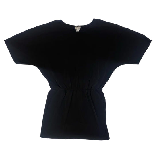 Sweet Storm Women's Raglan Short Sleeve Top with Arm Slits – Black, Size Large front view