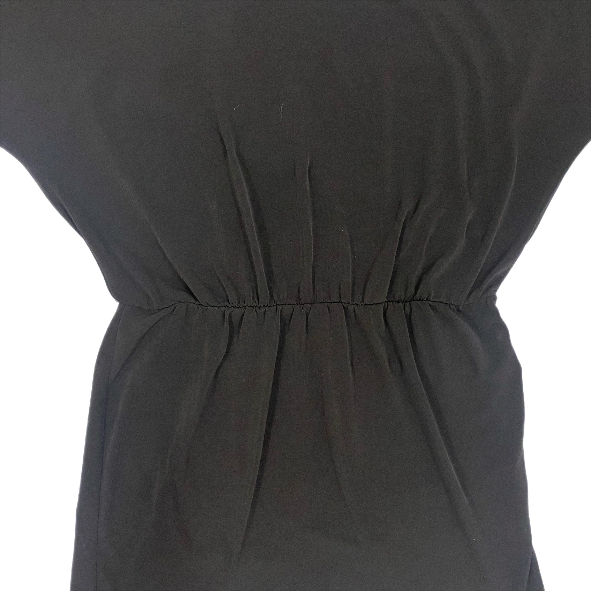 Sweet Storm Women's Raglan Short Sleeve Top with Arm Slits – Black, Size Large detailed view of elastic waist
