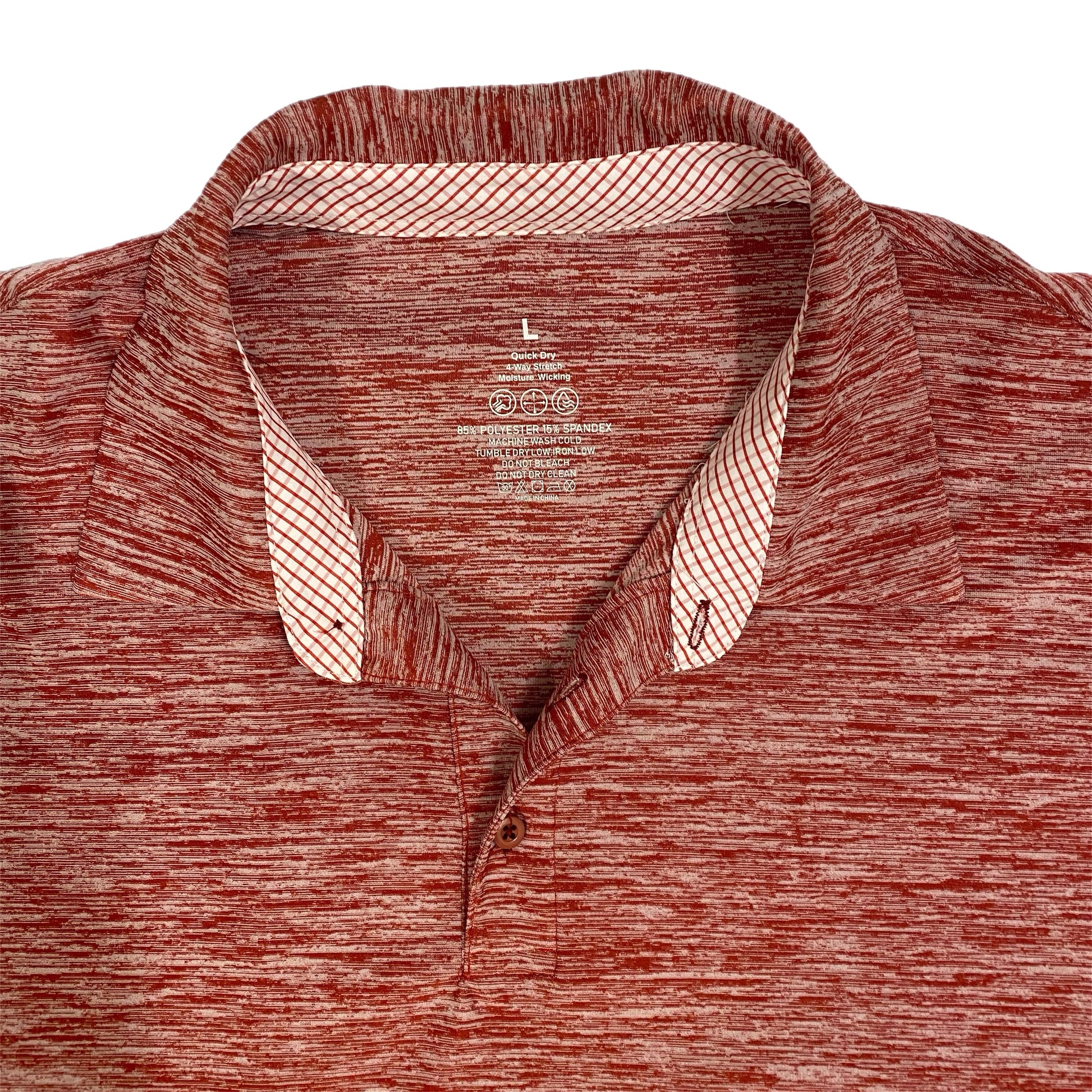 Men's Quick Dry Short Sleeve Golf Polo Shirt Red Size Large