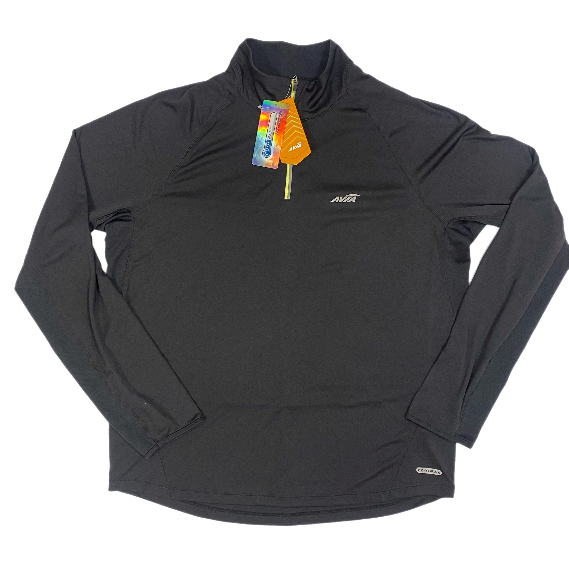 NWT Avia Women's Cool Max Quarter Zip Pullover Jacket Black Size Large