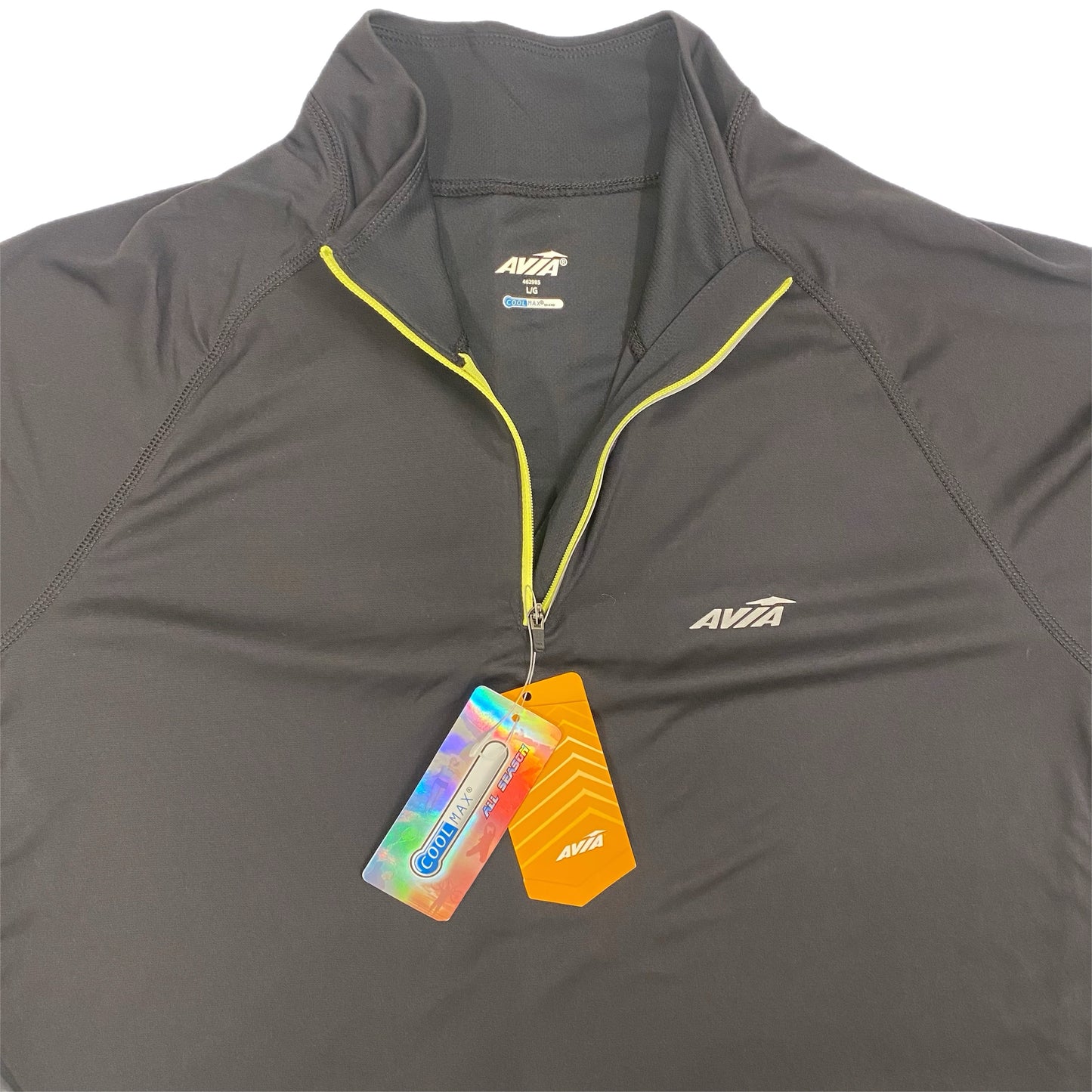 NWT Avia Women's Cool Max Quarter Zip Pullover Jacket Black Size Large