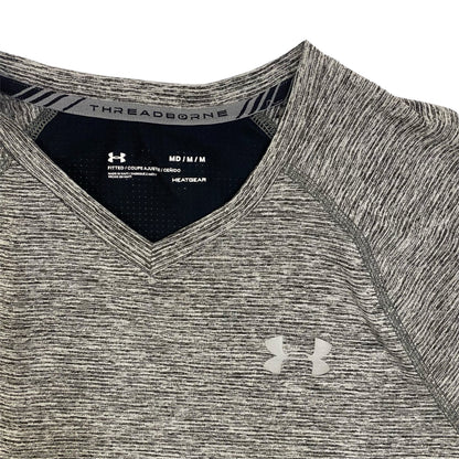 Under Armour Men's Heatgear Fitted V-Neck Tshirt Grey Size Med