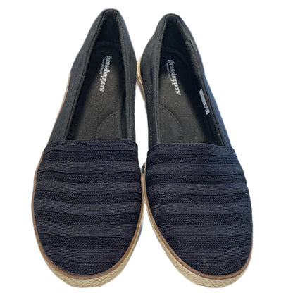 Grasshoppers Memory Deluxe Wedge Slip-On Black Tan Size 9.5