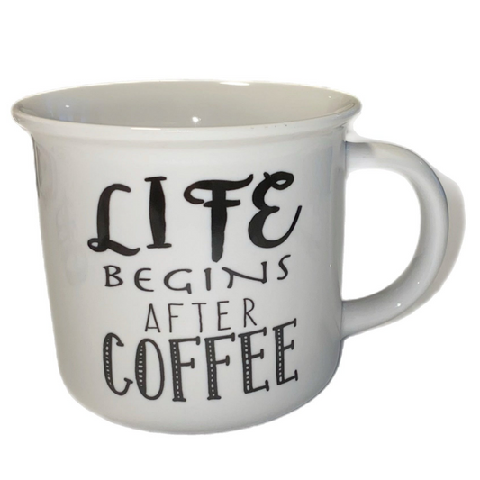 "Life Begins After Coffee" Mug White