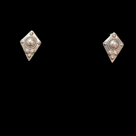 Women's Silver Stud Fashion Earrings with Push Back Closure