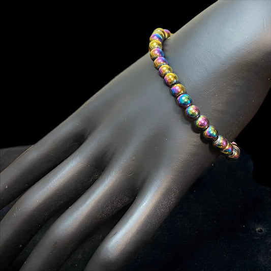 Women's Fashion Stretch Bracelet Pink Blue Pearl Bead 
