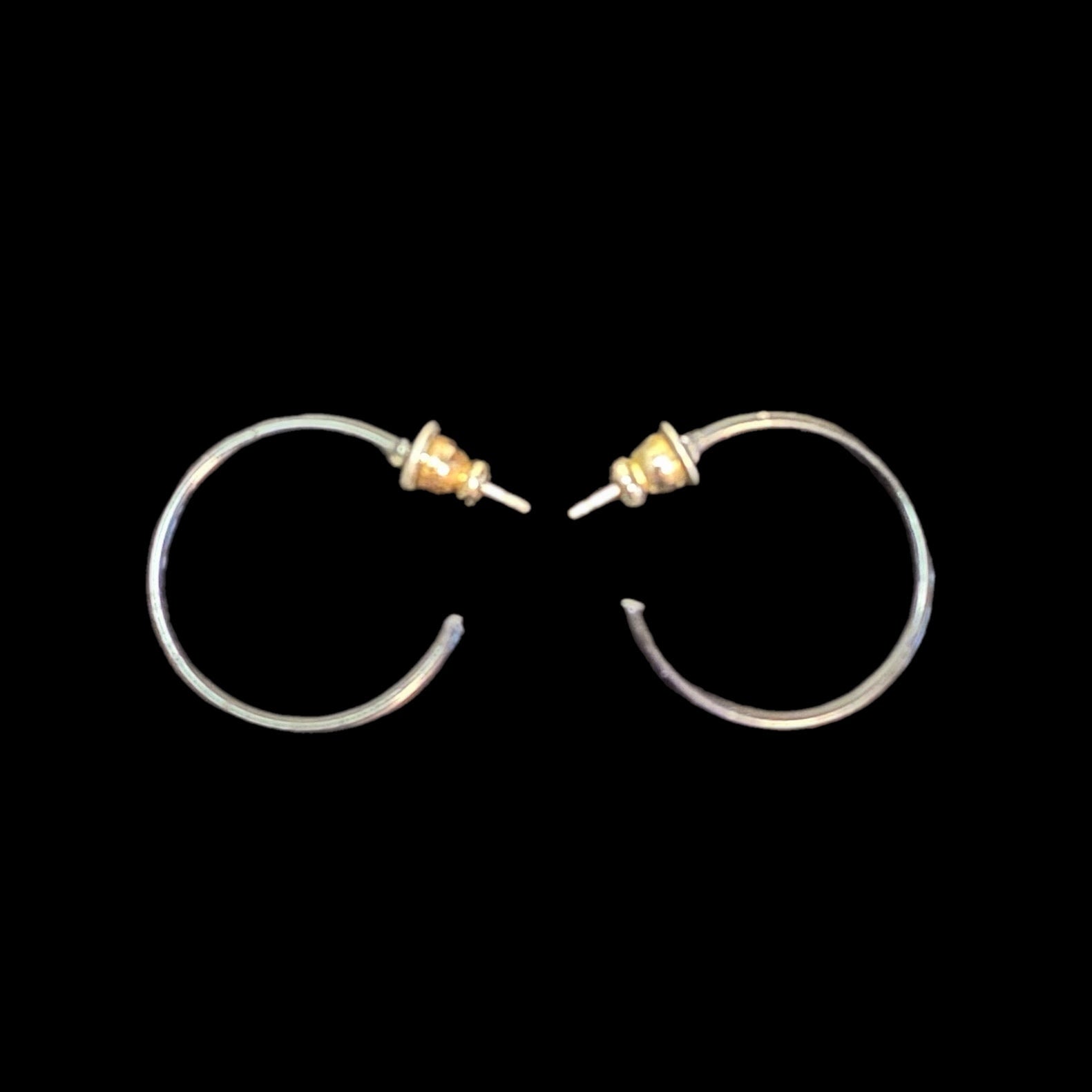 Women's Hoop Fashion Earrings Black with Clutch Closure