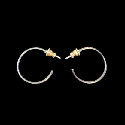 Women's Hoop Fashion Earrings Black with Clutch Closure