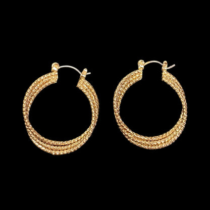 Women's Hoop Gold Fashion Earrings with Saddleback Closure