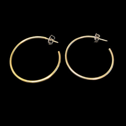 Women's Gold Hoop Fashion Earrings with Push Back Closure