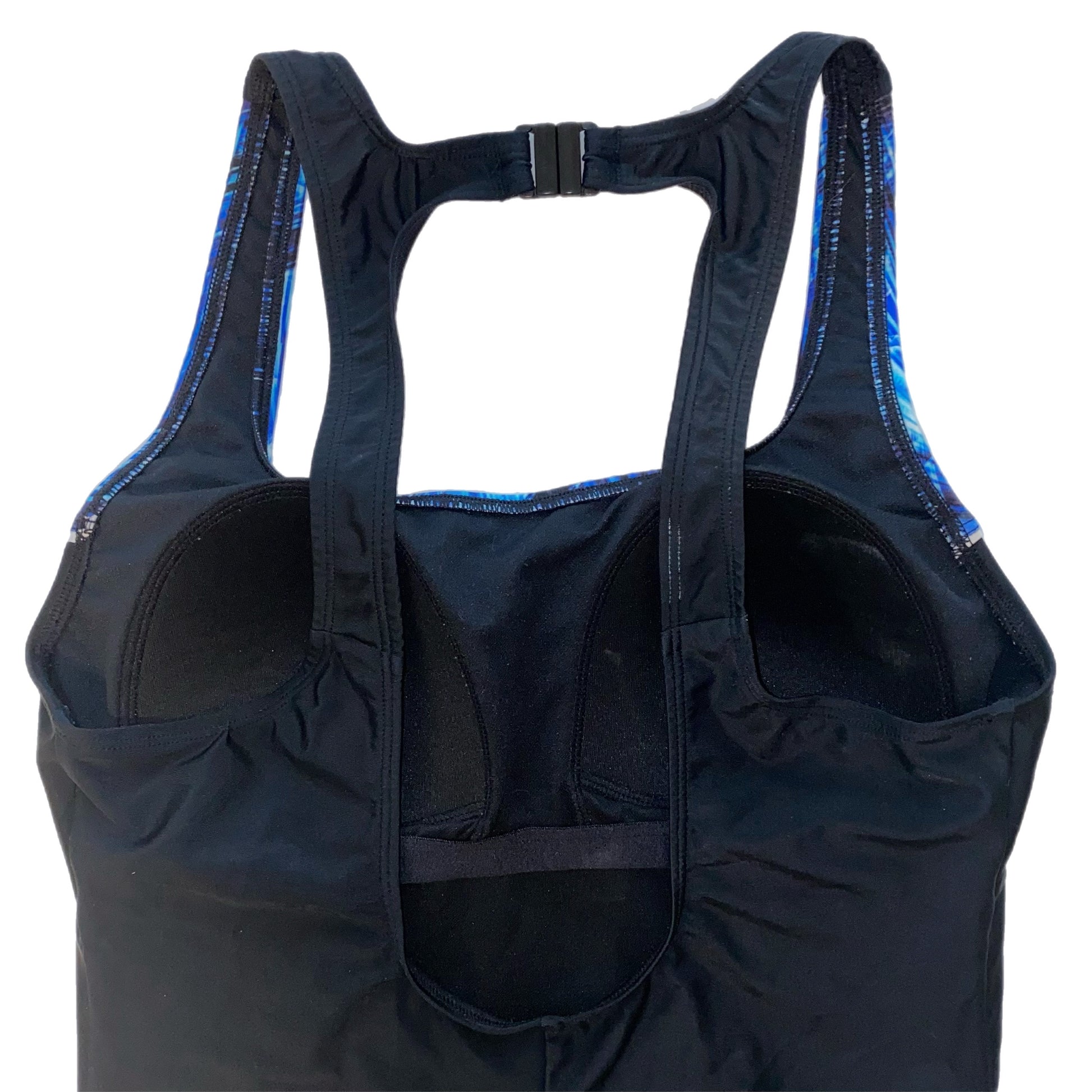 Roots Women's 1 Piece Swimsuit Black and Blue Size 10