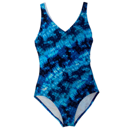 Speedo Women's 1 Piece Swimsuit Black Blue & Teal Size 8