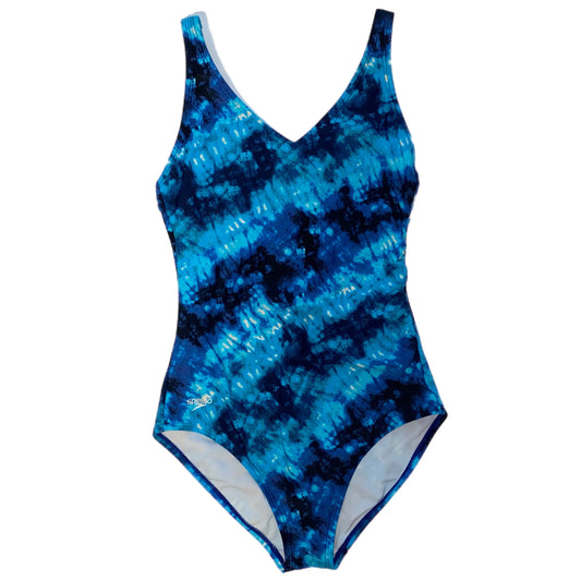 Speedo Women's 1 Piece Swimsuit Black Blue & Teal Size 8