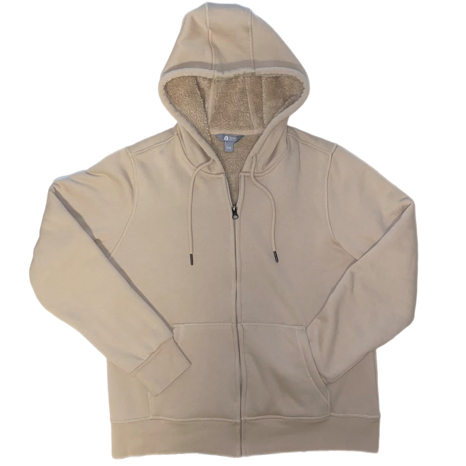 Sierra Designs Women's Fleece Lined Long Sleeve Hoodie Sweater Jacket Tan Size Large