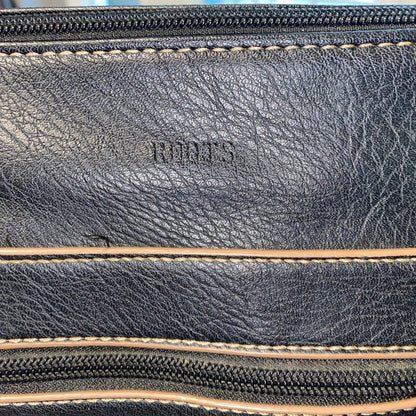 Roots Shoulder Bag Cross Body Bag Black With Tan Accents