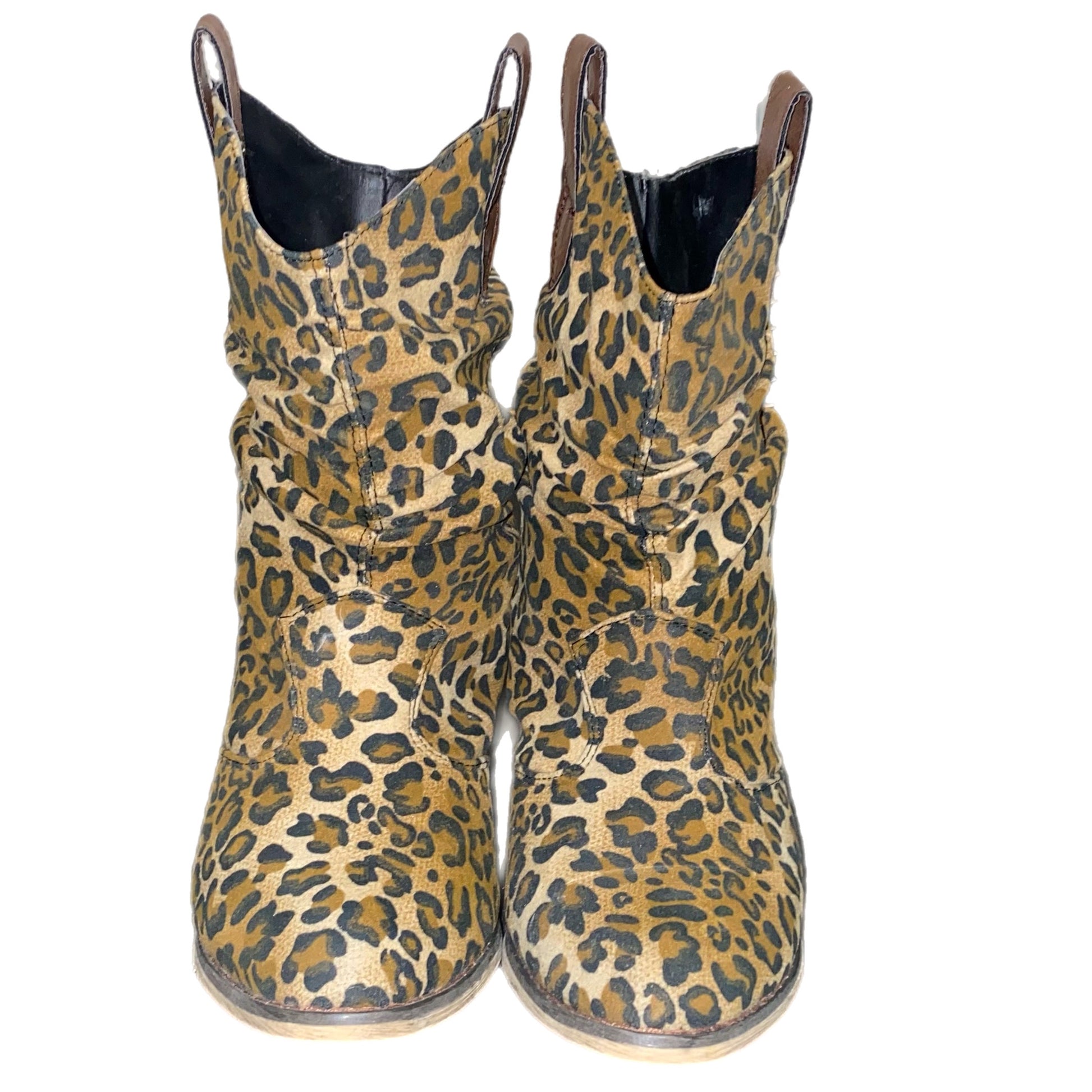 Wet Seal Women's Animal Print Ankle Boots Size 8