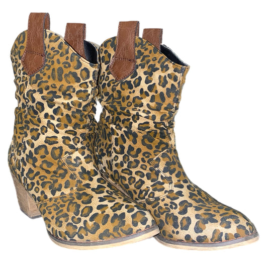 Wet Seal Women's Animal Print Ankle Boots Size 8