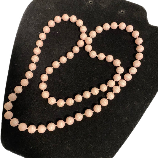 Women's Fashion Necklace Pale Pink Bead 13"