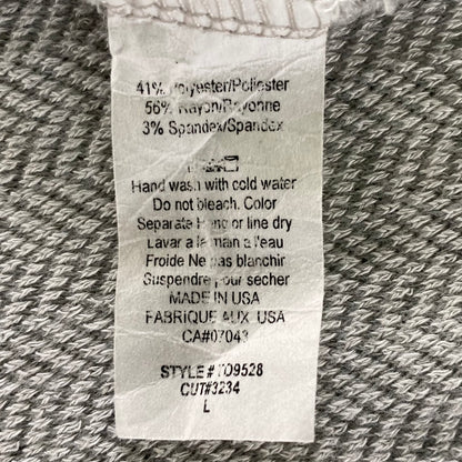 Women's Long Sleeve Draped Open-Front Cardigan – Soft & Lightweight – Size Large (B'leev) garment tag with size and fabric care