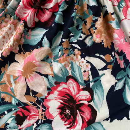Women's Short Sleeve Floral Wrap Maxi Dress – Flowy & Elegant – Size Small (Vanilla Bay) fabric details