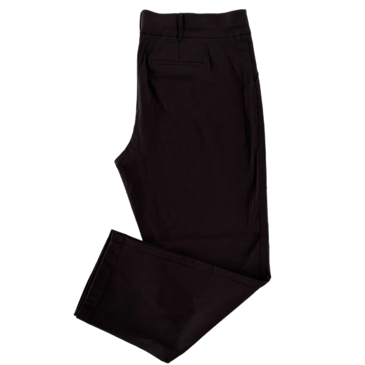 Women's Plus Size Black Relaxed-Fit Pants with Welt Back Pocket & Slanted Front Pockets, Size 24 [In Every Story] folded side view