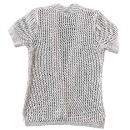 Women's Short Sleeve Open-Knit Cardigan – Lightweight & Layered Look – Size Medium (Northern Reflections)back view