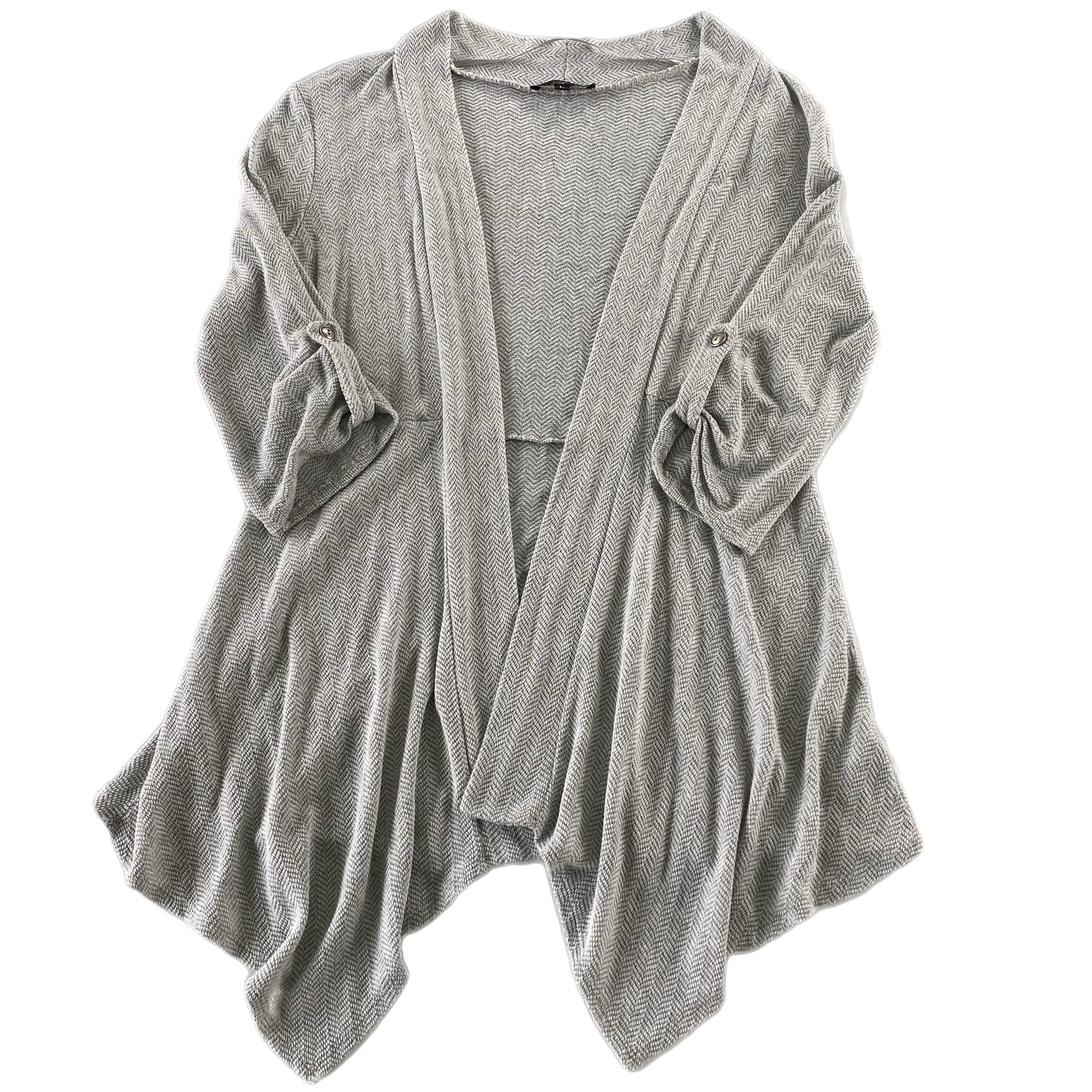 Women's Long Sleeve Draped Open-Front Cardigan – Soft & Lightweight – Size Large (B'leev)front view