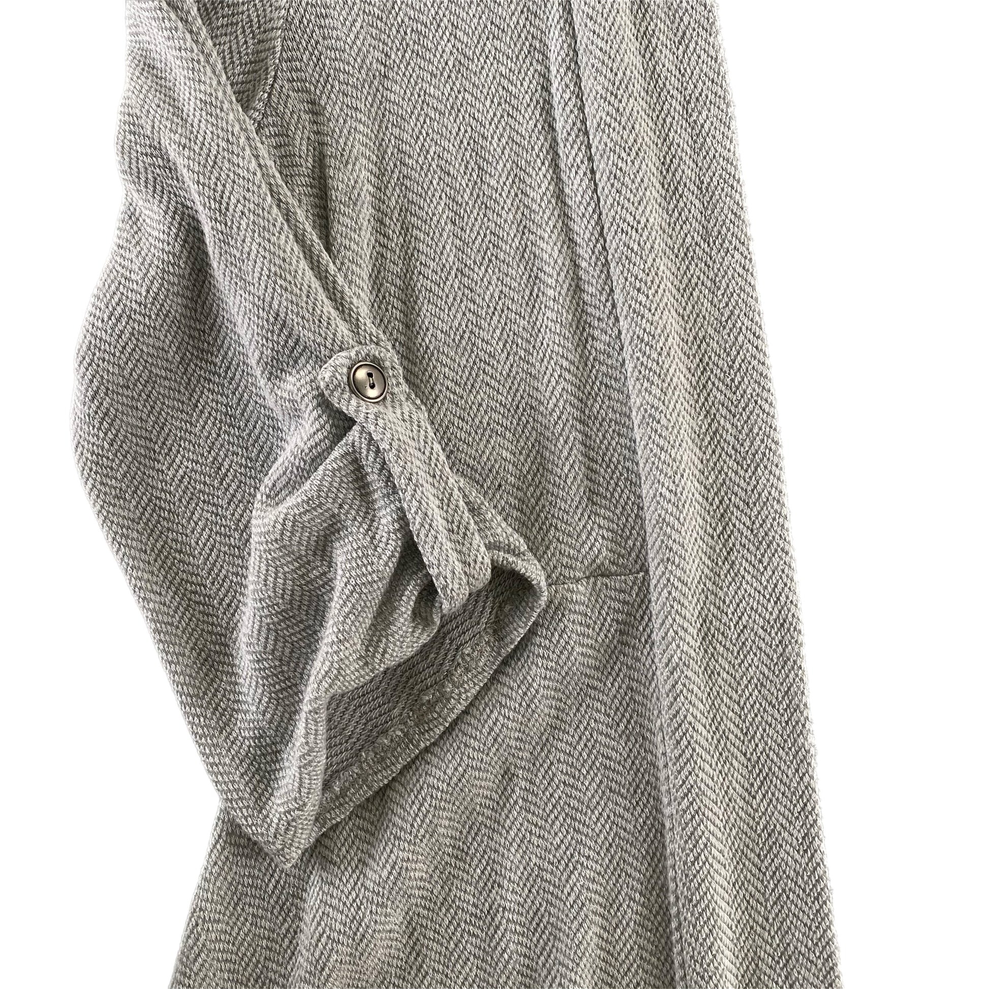 Women's Long Sleeve Draped Open-Front Cardigan – Soft & Lightweight – Size Large (B'leev)sleeve with roll up botton detail