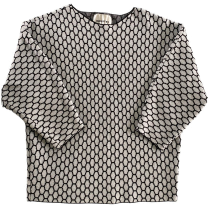 Women's Geometric Knit Sweater – Chic & Cozy – Size Medium (Industry) front flat lay view