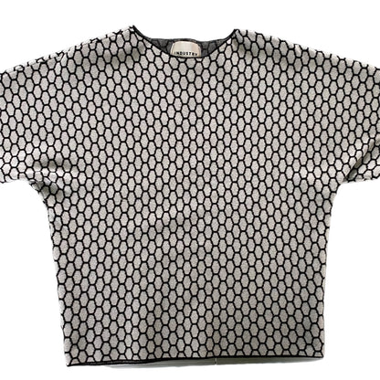 Women's Geometric Knit Sweater – Chic & Cozy – Size Medium (Industry) front flat lay view