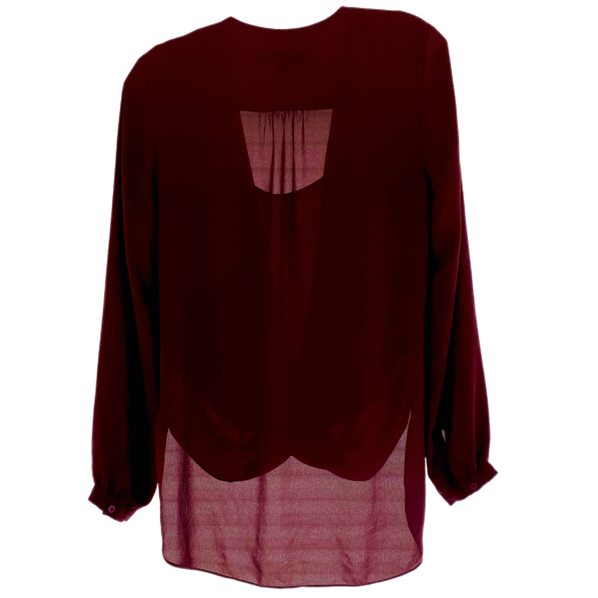 Women's Draped Chiffon Blouse – Elegant & Flowy – Size Small (Ever New)back view