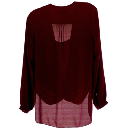 Women's Draped Chiffon Blouse – Elegant & Flowy – Size Small (Ever New)back view