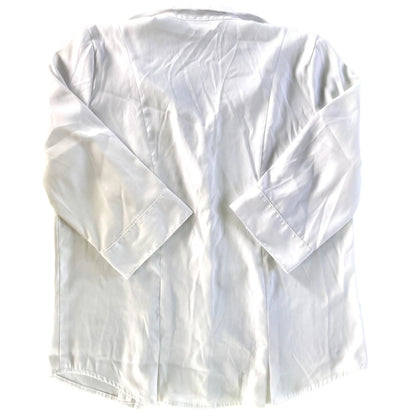 Women’s White 3/4 Sleeve Collared Button-Up Shirt – Size 10 [Tradition] flat lay back