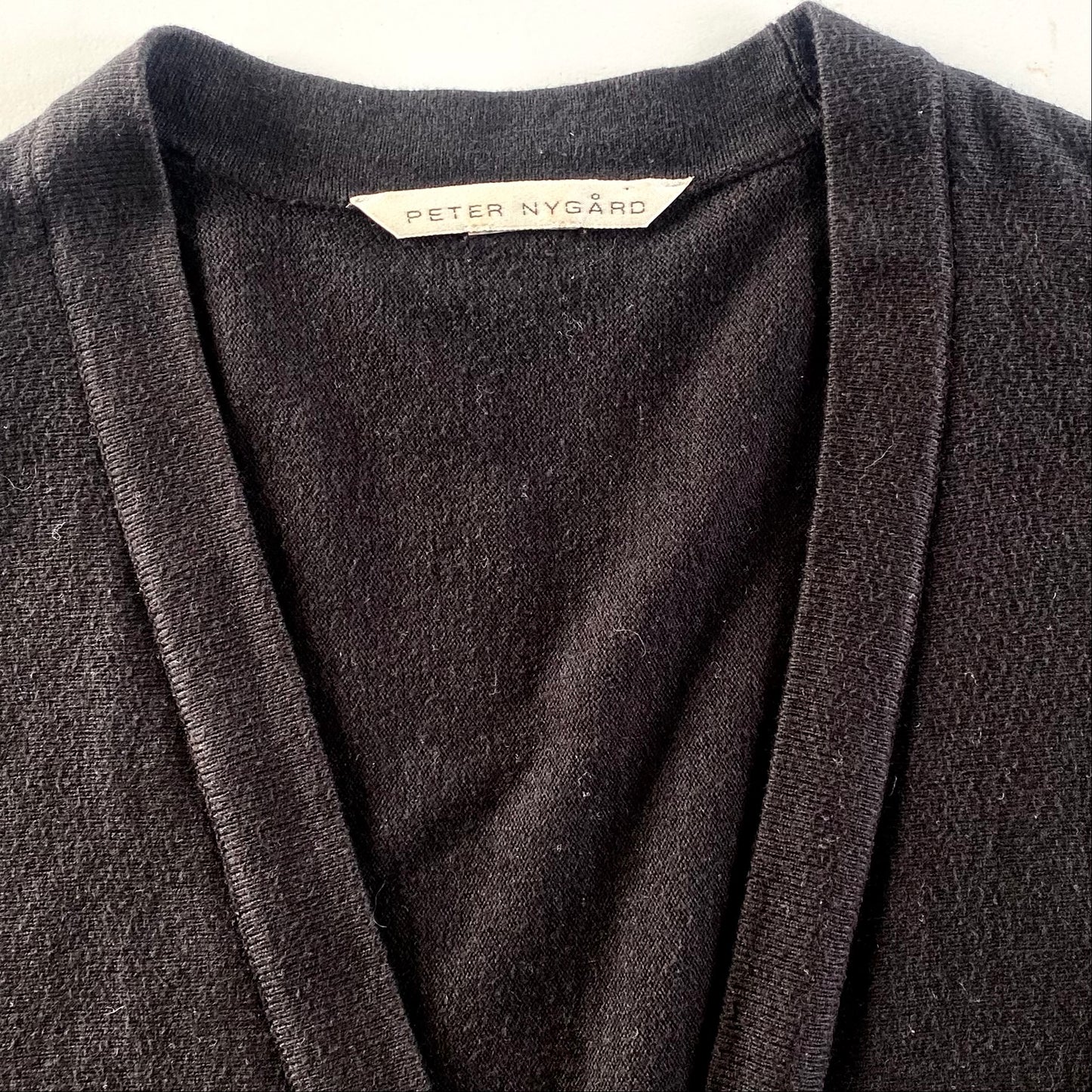 Women’s Black Button-Up Cardigan Sweater – Size Medium [Peter Nygård]