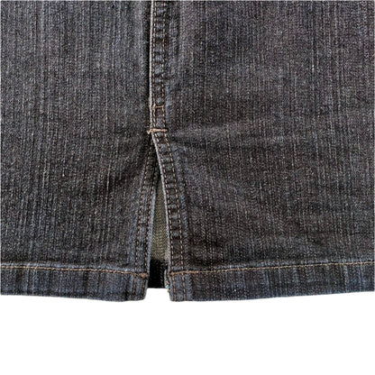 Women’s Dark Wash Stretch Denim Skirt – Size 16 [Jessica] back slit