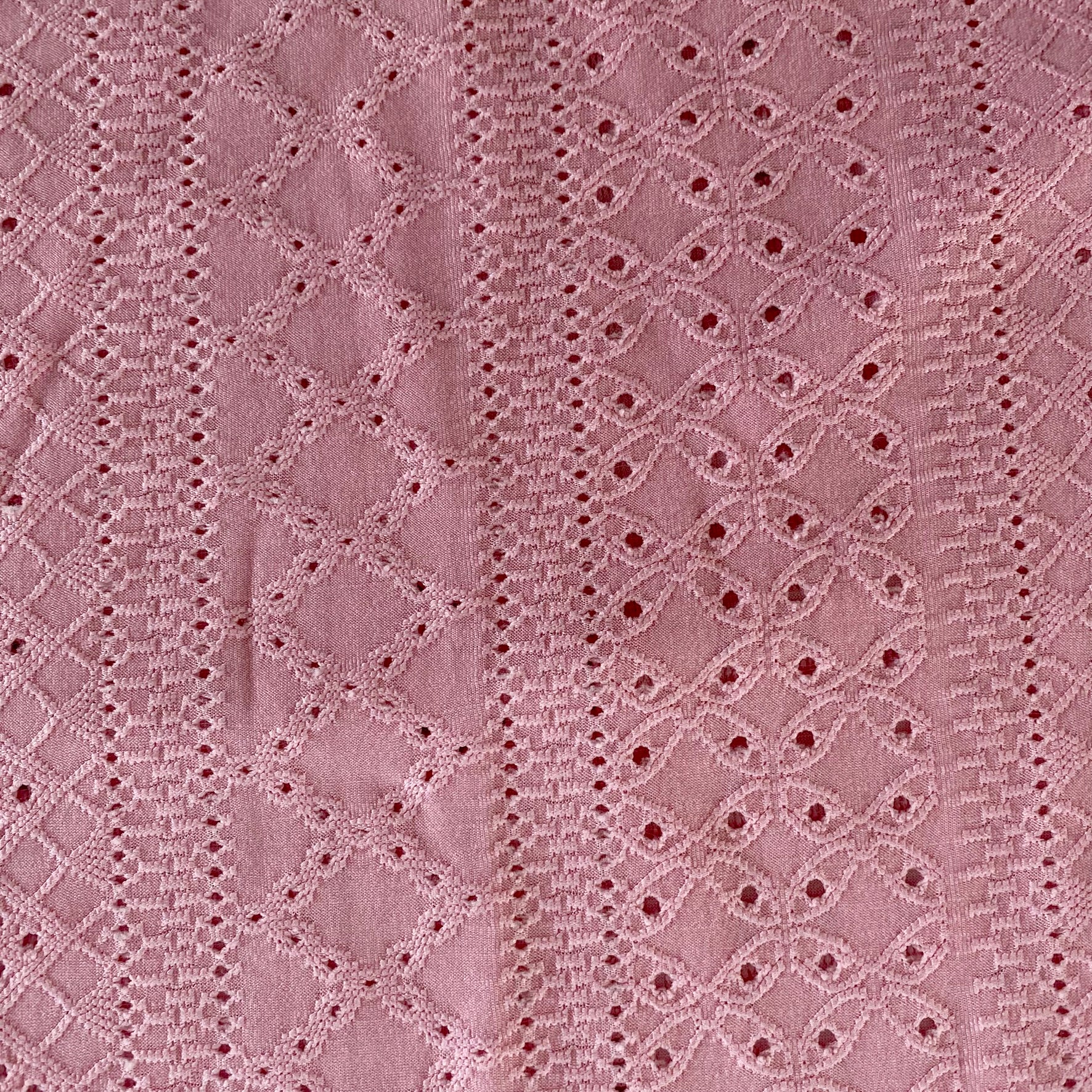 2-Pack Eyelet Knit Tank Tops – Pink & Black, Size Large close up of islet