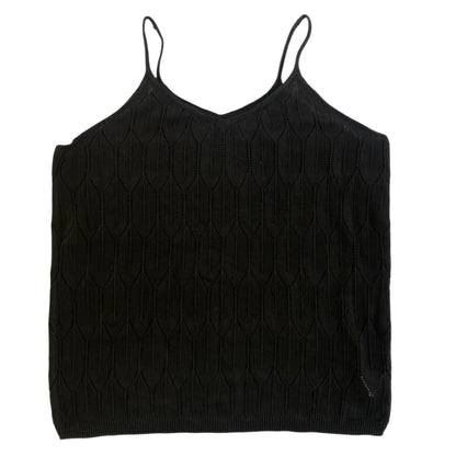 Women’s Black Textured Knit Camisole – Size XL (100% Polyester) back view