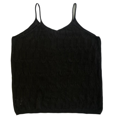 Women’s Black Textured Knit Camisole – Size XL (100% Polyester) front flat lay view