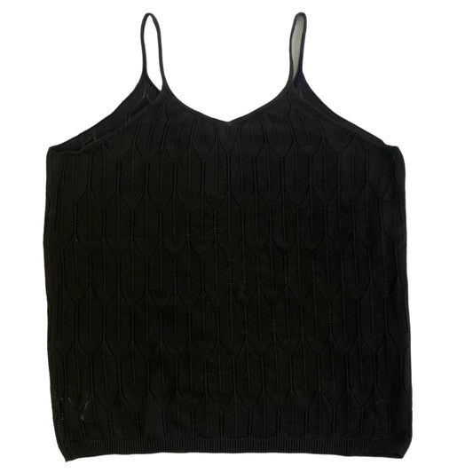 Women’s Black Textured Knit Camisole – Size XL (100% Polyester) front flat lay view