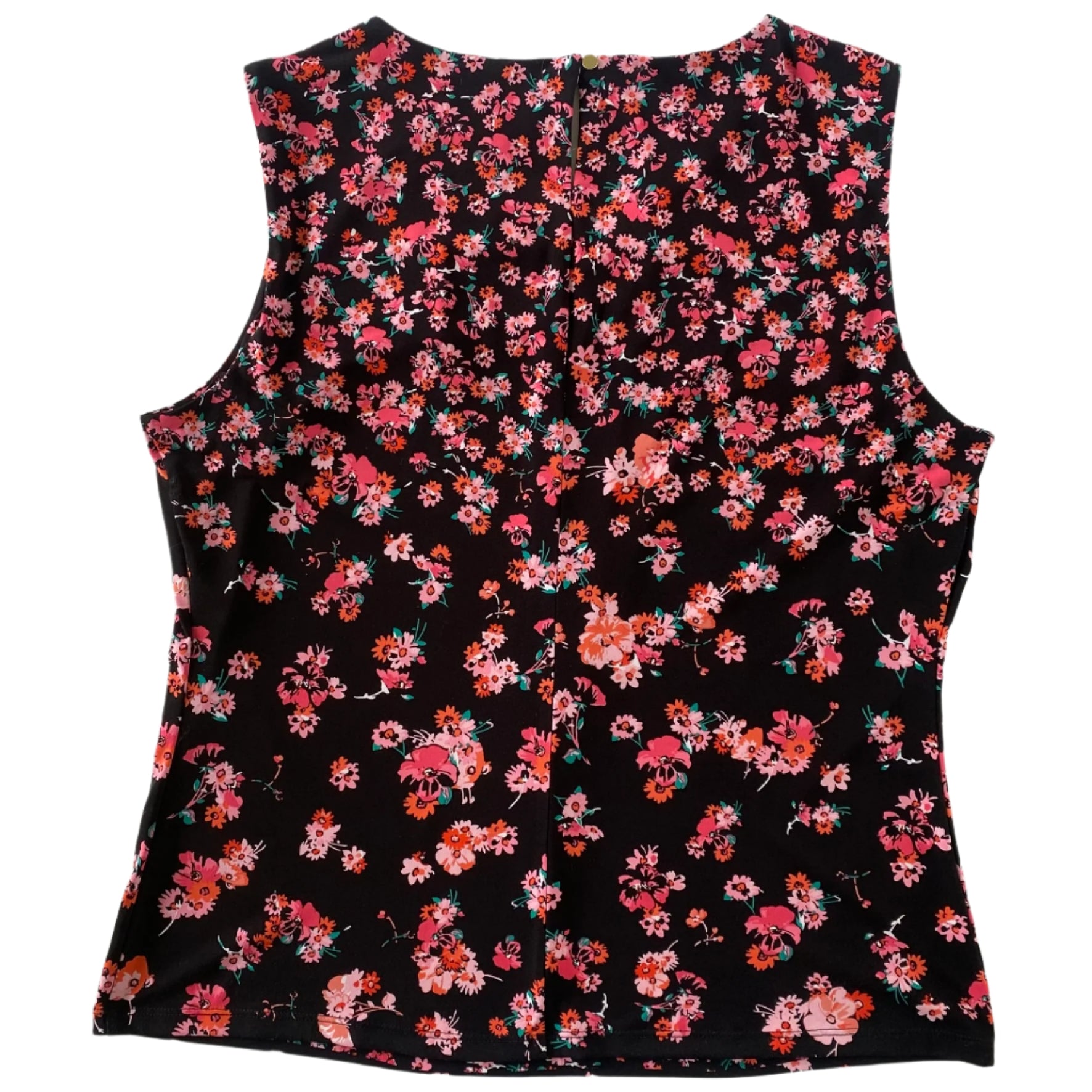 Women’s Sleeveless Floral Pleated Blouse – Size Large [Calvin Klein] back view