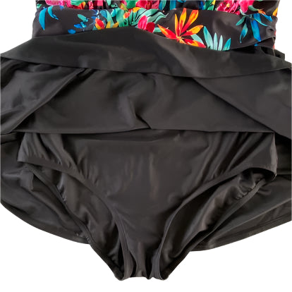 Women's Plus Size Floral Swimdress – Built-In One-Piece Swimsuit – Size 20W (Krista) swim shorts under skirt