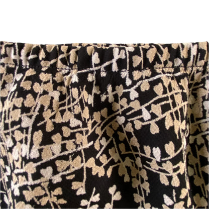 Plus Size Ruffled Midi Skirt – Rayon Shell with Abstract Print – Size 20W (JM Collection) close up of elastic waistband