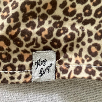 Leopard Print Floral Top – Cap Sleeve – Beaded Detail – Size S (Key Largo) logo details