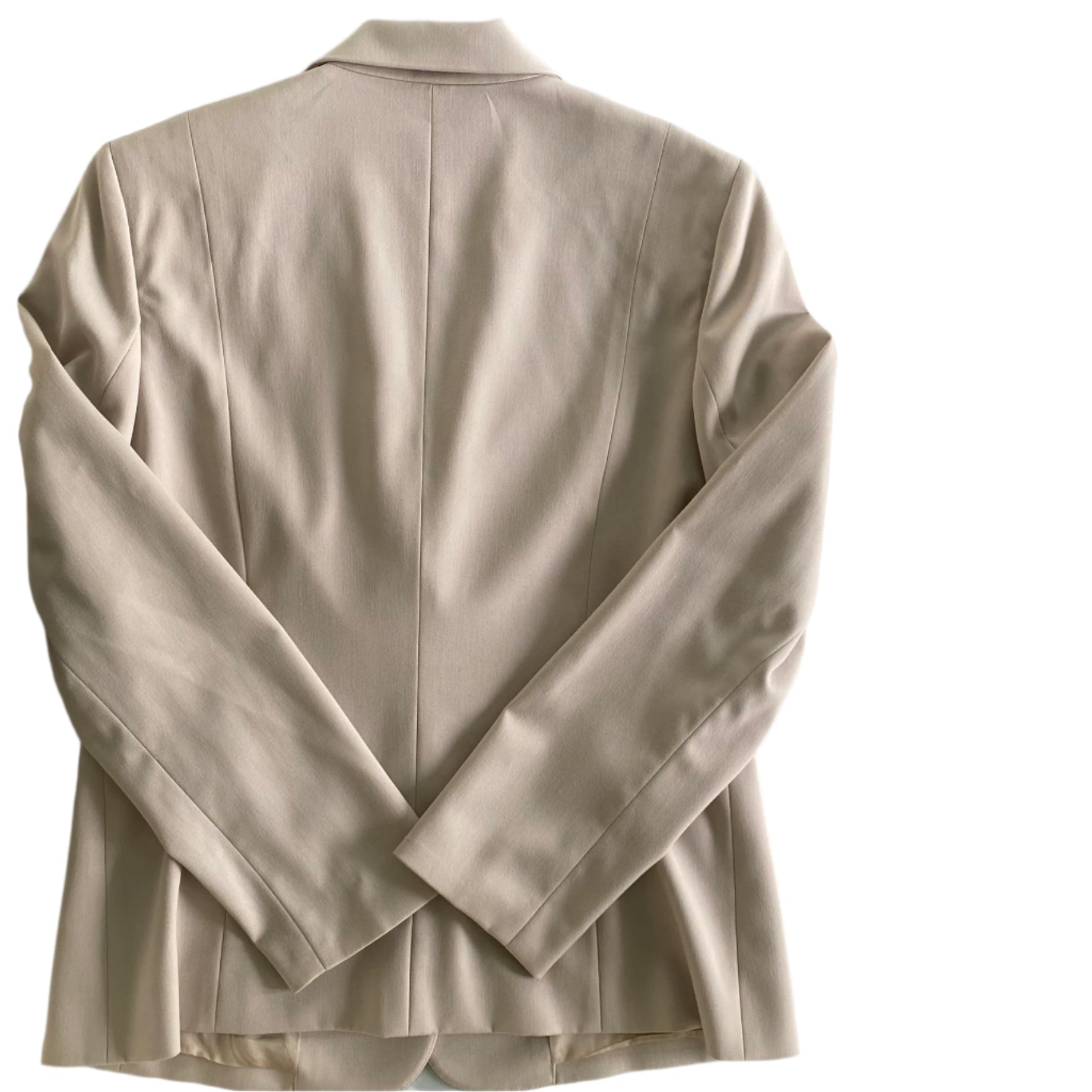Tailored Beige Blazer – Classic Two-Button Style – Size 8 (Anne Klein) back