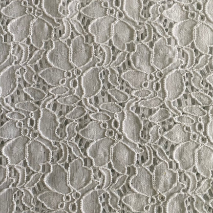White Lace Short Sleeve Blouse – Stretch Nylon Blend – Size L (Black Label) fabric details