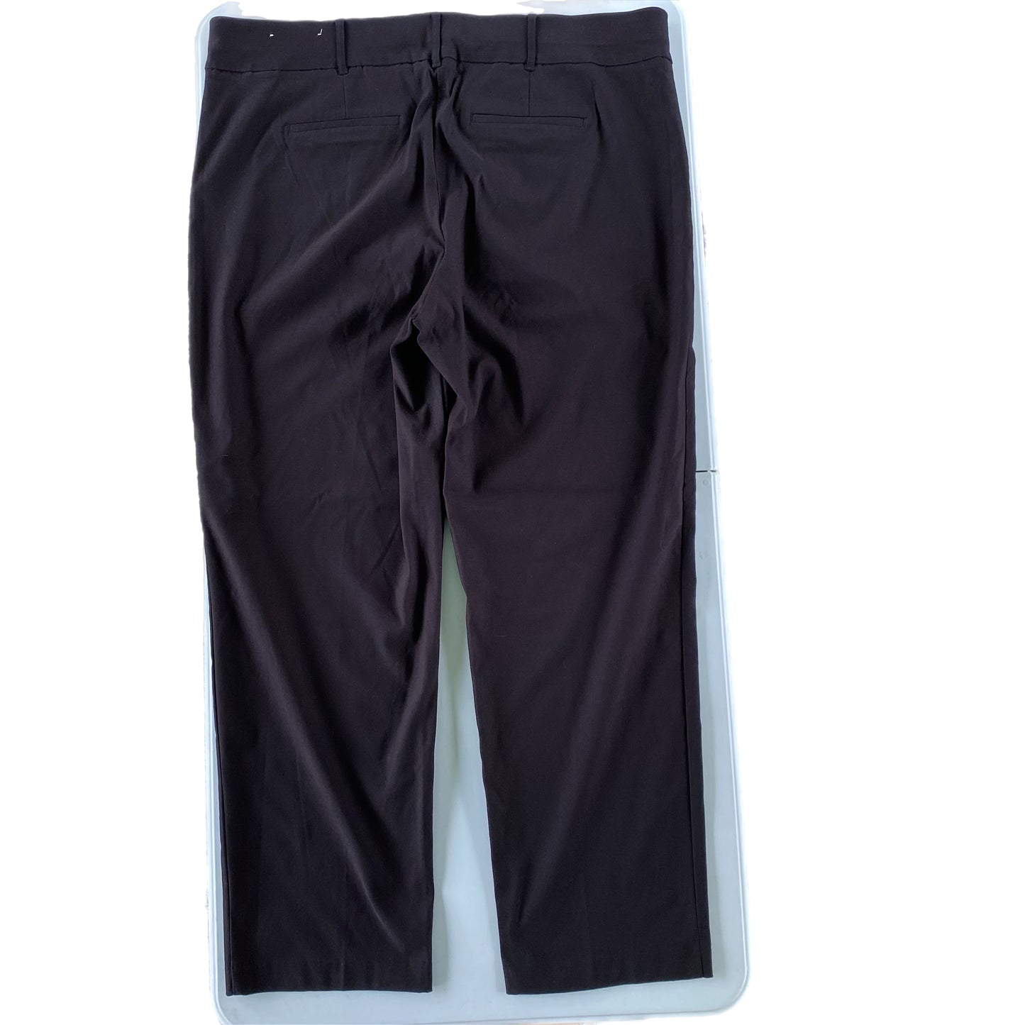 Women's Plus Size Black Relaxed-Fit Pants with Welt Back Pocket & Slanted Front Pockets, Size 24 [In Every Story] back view flat lay