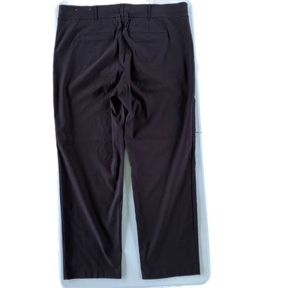 Women's Plus Size Black Relaxed-Fit Pants with Welt Back Pocket & Slanted Front Pockets, Size 24 [In Every Story] back view flat lay
